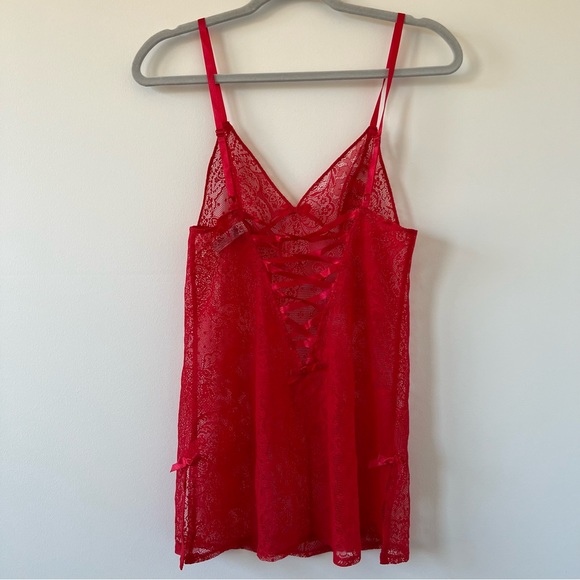 Victoria’s Secret Red Lingerie Slip Dress medium lace sexy vintage y2k - Picture 7 of 7